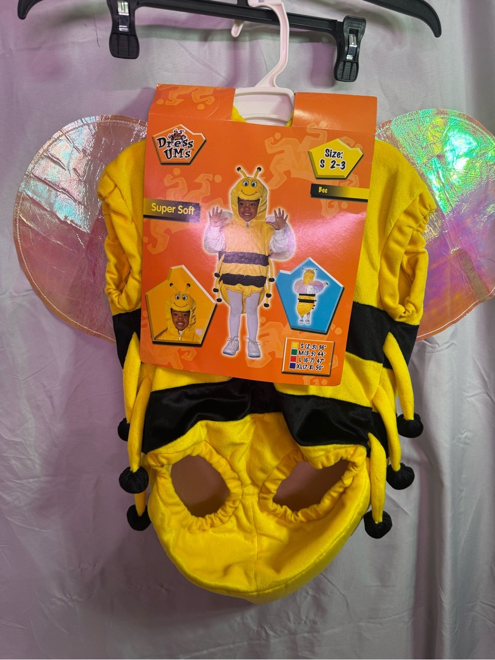 Super Soft Yellow Bee Kids Costume (Size S 2-3)